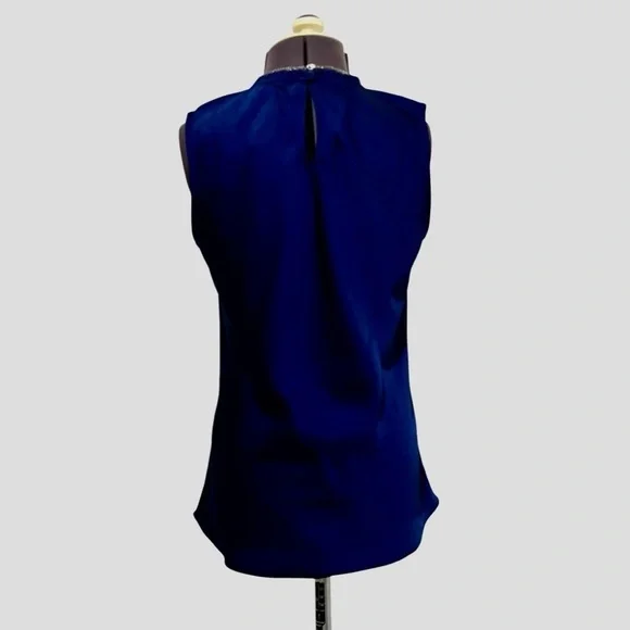 J Crew Sleeveless Ruffle-neck shell in satin-crepe Size XXS - Picture 7 of 11